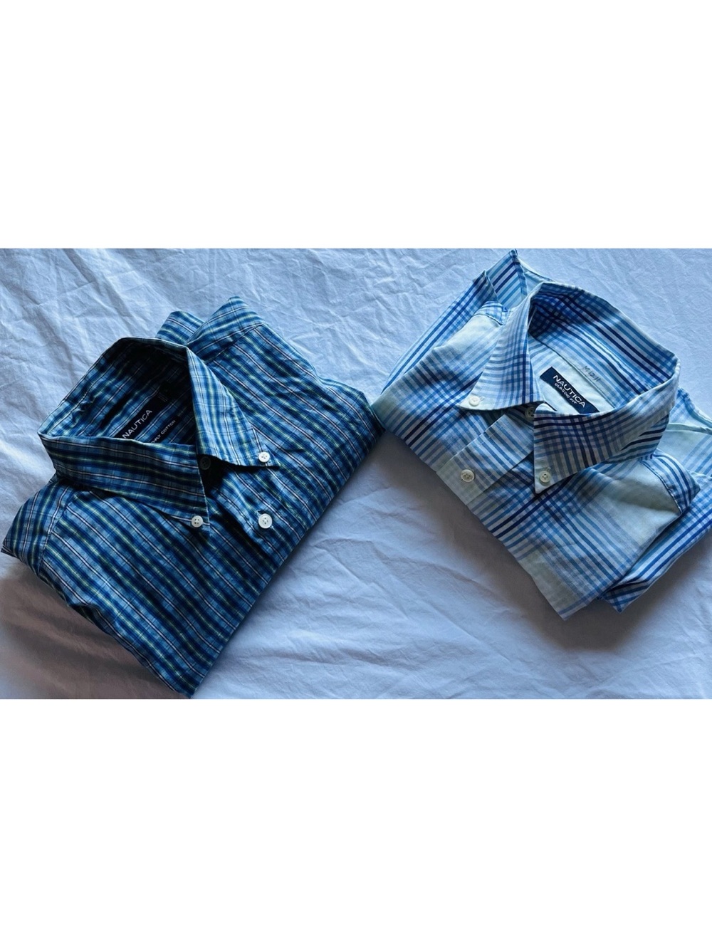 Nautica Men's L Classic Fit Plaid Button-Down Shirt. 100% Cotton